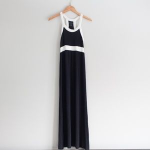 Athleta Black and White Racerback Maxi Dress